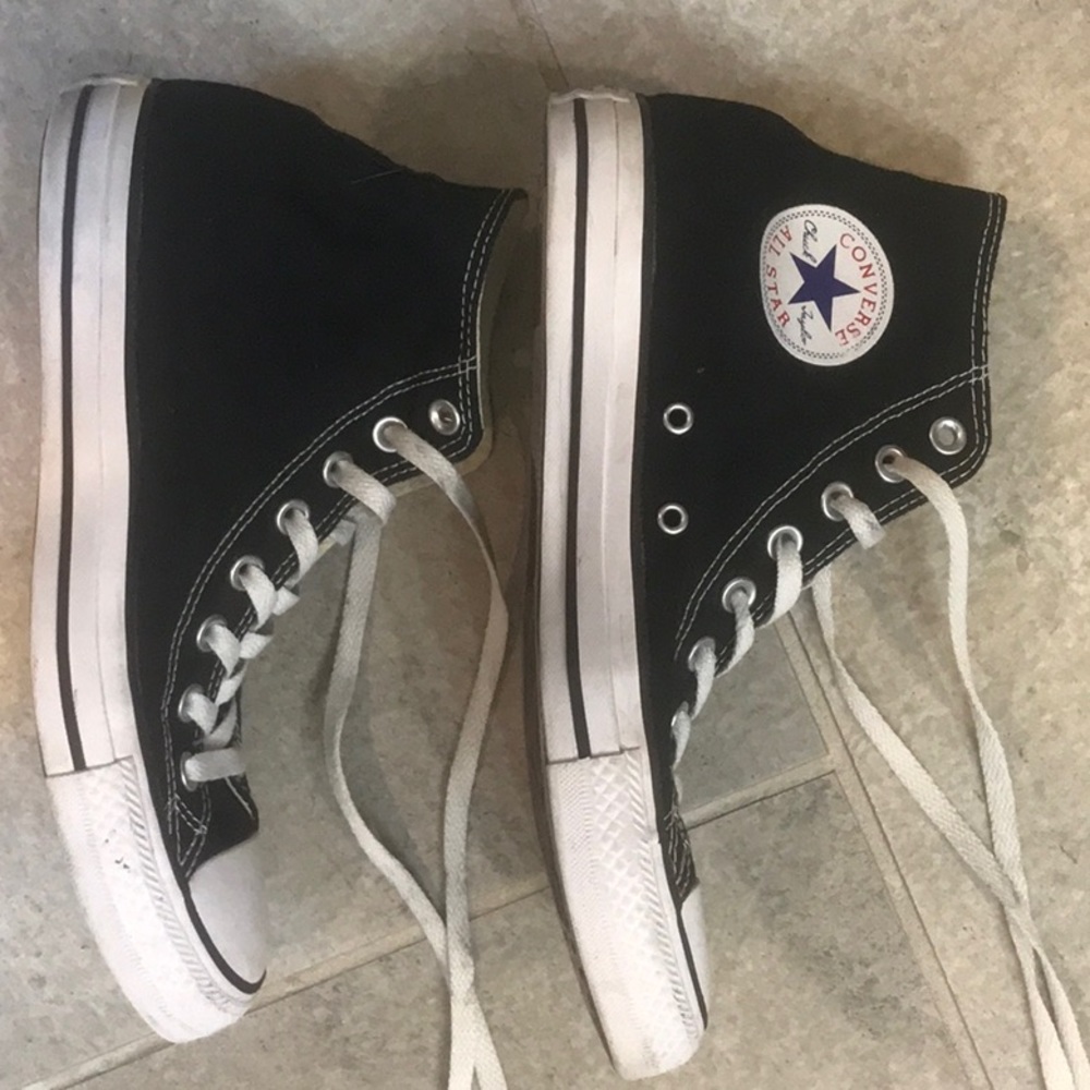 Converse all star canvas black high tops size 9
